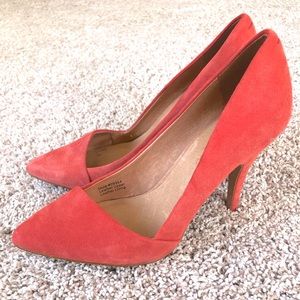 Coral Suede Madewell Heels